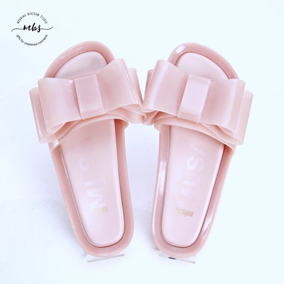 Melissa Beach Bow Jelly Slides Light Pink Women US 8 EU 39 - Picture 11 of 13